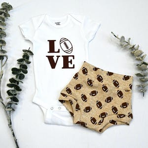 Baby Boy Football Outfit/ Love Design Bodysuit/ Toddler Outfit/ Baby Boy Football Shorties/ Baby Set