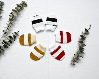 Striped Baby  Mittens/Newborn Scratch Mittens/Baby Hand Covers/Baby Shower Gift
