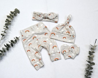Baby Rainbow Outfit Set, Newborn Girl Outfit, Rainbow Baby Clothes, Baby Shower Gift