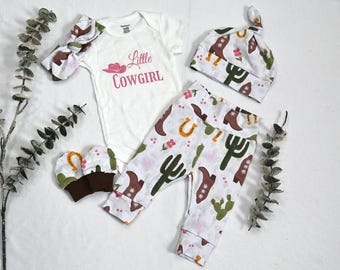 Little Cowgirl Baby Outfit/Western Cowboy Hat/Boots Set