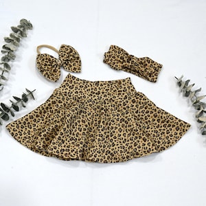 High Waist Glitter leopard skirtBummies/ Toddler Skirt Bummies/Soft Baby Girl Skirt/Hair Accessories