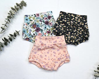 Ready to Ship/Baby Girl Bummies Set of three 0-3 months Ready to Ship