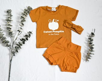 Cutest Pumpkin in the Patch Baby Outfit/Fall Baby Outfit/Toddler Baby Set/Fall Baby Clothes
