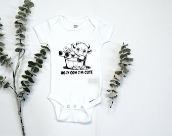 Holy Cow I'm Cute"  Baby Unisex Bodysuit