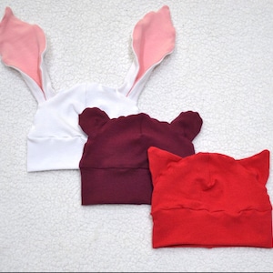 Burgundy Bear Hat: Baby Photo Prop, Unisex Clothing