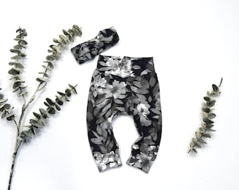 Conjunto floral para bebé niña/Leggings para recién nacida, Diadema con nudo/Conjunto para salir del hospital