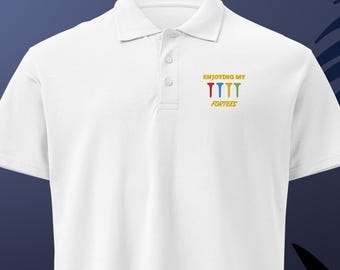 Funny 40th Birthday Golf Shirt for Men – Embroidered Gift for 40 Year Old Golfer, Dad, Grandpa – Milestone Birthday Tee for Him