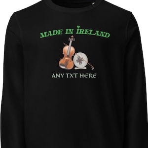 Personalised Irish Musicians Sweater, Irish Drinking Shirt, Irish Musician Shirt, Vintage Organic Sweatshirt, Comfort Colours