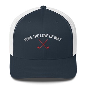 Fore The Love of Golf Embroidered Hat, Trendy Golf Lover Cap, Modern Adjustable Golfing Hat, Custom Embroidered Golf Cap, Golf Apparel Gift