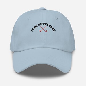 Fore Putts Sake Golf Embroidered Hat, Trendy Golf Lover Cap, Modern Adjustable Golfing Hat, Custom Embroidered Golf Cap, Golf Apparel Gift