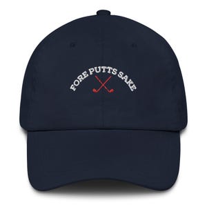 Fore Putts Sake Golf Embroidered Hat, Trendy Golf Lover Cap, Modern Adjustable Golfing Hat, Custom Embroidered Golf Cap, Golf Apparel Gift