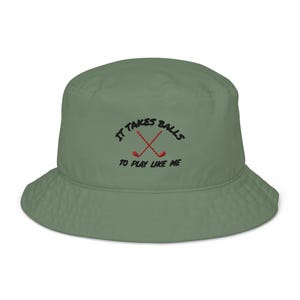 It Takes Balls To Play Golf Embroidered Bucket Hat, Trendy Golf Lover Cap, Golfing Hat, Custom Embroidered Golf Cap, Golf Apparel Gift