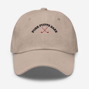 Fore Putts Sake Golf Embroidered Hat, Trendy Golf Lover Cap, Modern Adjustable Golfing Hat, Custom Embroidered Golf Cap, Golf Apparel Gift