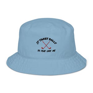 It Takes Balls To Play Golf Embroidered Bucket Hat, Trendy Golf Lover Cap, Golfing Hat, Custom Embroidered Golf Cap, Golf Apparel Gift
