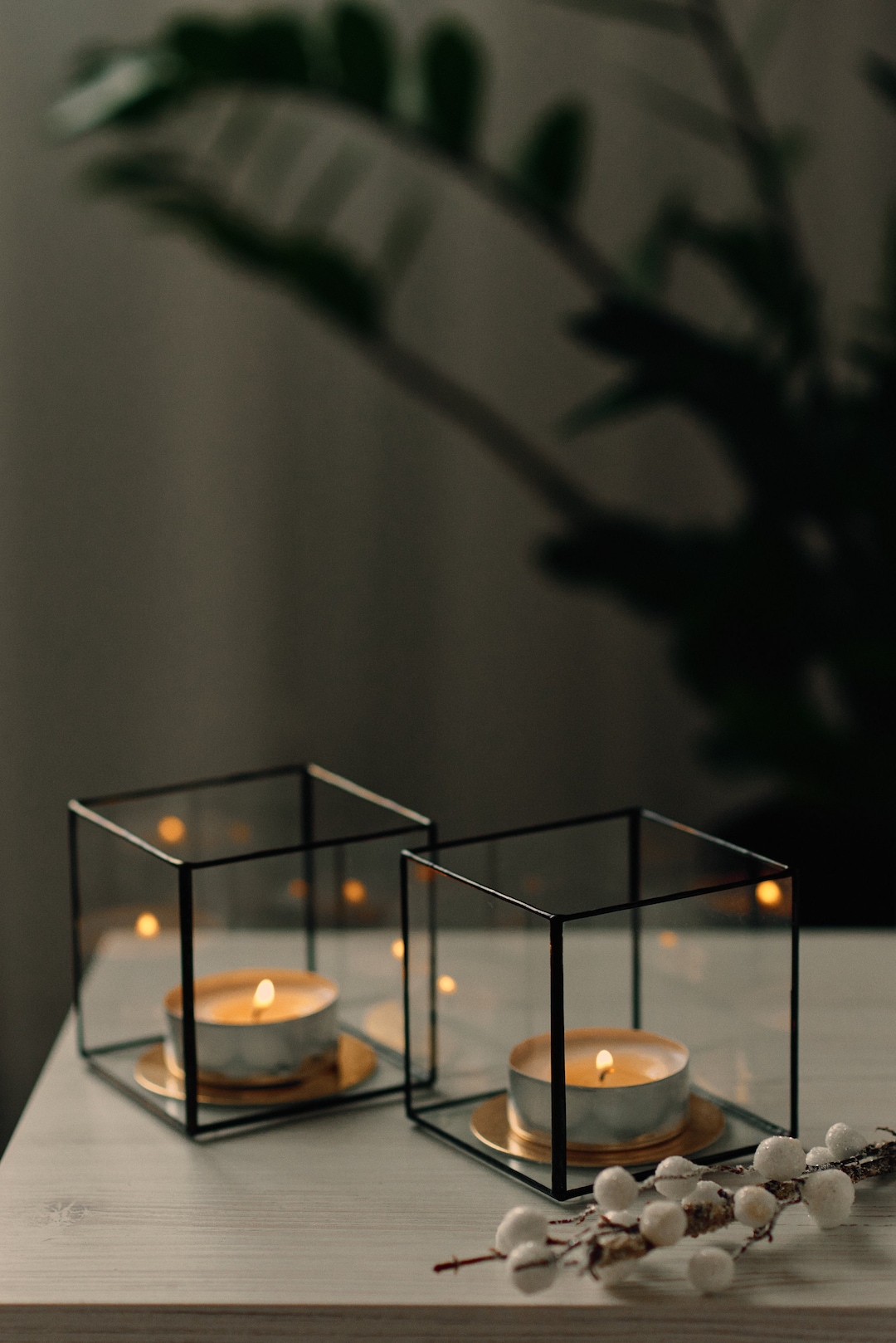 Square Glass Candle Holders Etsy