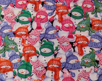 4 yards Happy Snowmen quilters cotton fabric