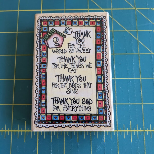 Bird Themed Thank You rubber stamp by Rubber Stampede