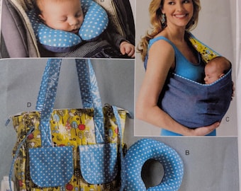 Butterick Patterns B5798 Baby's Changing Pad Sewing Pattern, Neck Support, Carrier and Diaper Bag