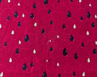 2 yards Watermelon Seeds on Red Background quilters cotton fabric