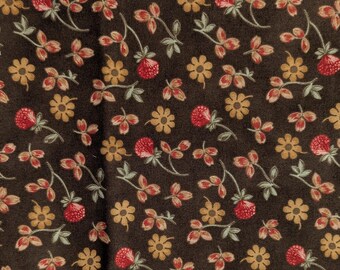 2 yards Brown Fall Flowers quilters cotton fabric. Collections for a Cause, Howard Marcus, Tradition, Moda