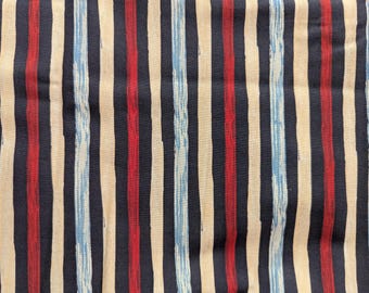 Two Yards Quilters Quality Cotton Fabric, Red, White, Blue and Navy Stripe