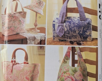 McCalls Fashion Accessories Pattern P 210, hat and four handbag styles