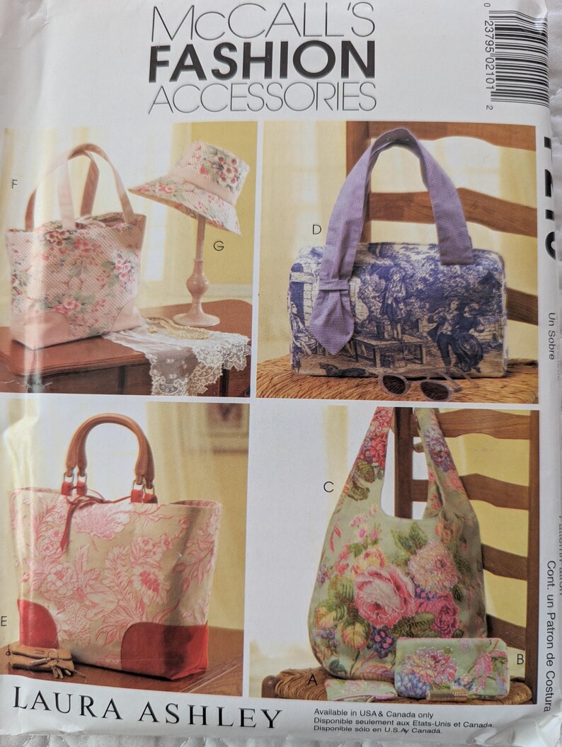 Mccalls Fashion Accessories Pattern P 210, Hat and Four Handbag Styles ...