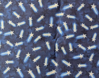 Three Yards Quilters Quality Cotton Fabric,  Blue Shooting Stars