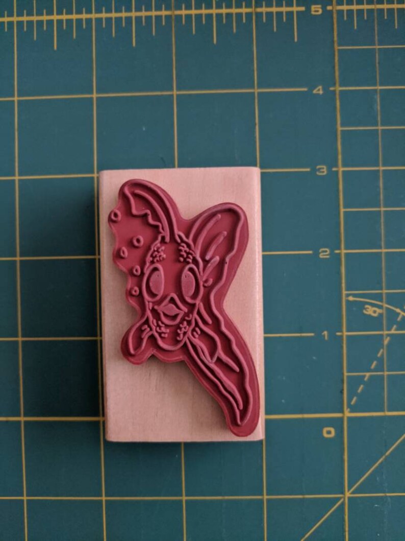 Swimming Goldfish Rubber Stamp