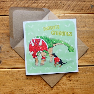 Festive Friends, Dinosaur Christmas Card