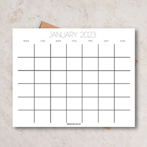 Undated Printable, Fillable, Editable PDF Calendar With Sunday and ...