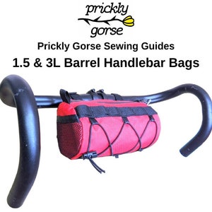 1.5 & 3L Barrel/Burrito Handlebar Bag PDF Istruzioni per il modello di cucito. MYOG, attrezzatura fai da te per esterni. Cicloturismo ultraleggero