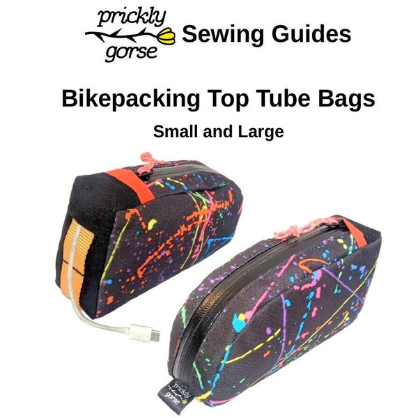 Top Tube Bag, Small and Large PDF Nähanleitung Schnittmuster Anleitung. MYOG, DIY Outdoor Zubehör. Ultraleichtes Fahrrad Touring Bikepacking. 2 Größen