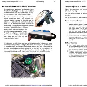 Top Tube Bag, Small and Large PDF Sewing Guide Pattern Instructions. MYOG, DIY Outdoor Gear. Ultralight Bicycle Touring Bikepacking. 2 Sizes image 3