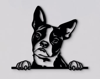 Boston Terrier dog sign for wall, Cute gifts for dog owners, Boston Terrier woden  wall decor, Wooden animal ornaments, Wall hanging decor