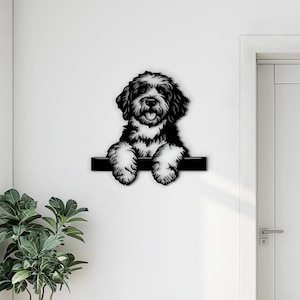 Sheepadoodle Wall Art - Wooden Dog Portrait Sign, Custom Pet Room Decor, Dog Wall Hanging Home Decor, Birthday Gift for Sheepadoodle Owners