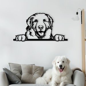 Great Pyrenees art wood wall sign. Custom dog portrait Great Pyrenees decor wooden wall hanging. Personalized gift for dog mom
