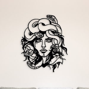 Medusa Gorgon Wall Art,  Gorgon Wood Wall Hanging for Bedroom, Gorgon Wooden Decor, Greek Gorgon Wall Decor Gift, Decoration for Home