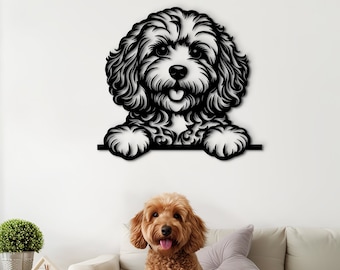 Cavapoo wooden wall hanging, Cute dog mom gift, Wooden wall decor, Wooden animal ornaments, Dog Cavapoo sympathy gift, Dog Lover Gift