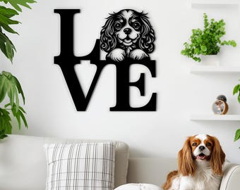 Cavalier King Charles Spaniel pet portrait wood wall art. King Charles dog wooden wall sign. Custom Cavalier dog mom gift