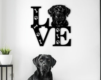 Black Lab art wooden wall decor. Black Labrador Sign wood wall art. Pet portrait wall ornament. Special Black Labrador owner birthday gift
