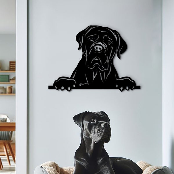 Cane Corso sign wood wall art. Dog portrait wall hanging custom home decor. Dog welcome sign handmade Cane Corso dad gift for dog owners