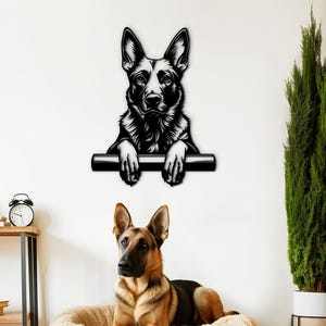 Belgian Malinois Dog Portrait Wood Wall Art - Custom Pet Portrait Wall Hanging, Dog Room Home Decor, Unique Gift for Belgian Malinois Owners