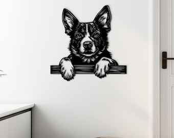 Australian Cattle Dog Wooden Wall Art, Blue Heeler Portrait Sign, Custom Pet Room Wall Hanging, Dog Lover Gift, Unique Dog Owner Home Decor