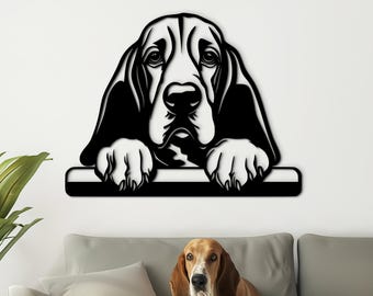 Basset Hound Wall Art, Handmade Wooden Dog Sign, Modern Home Decor, Ready to Hang
