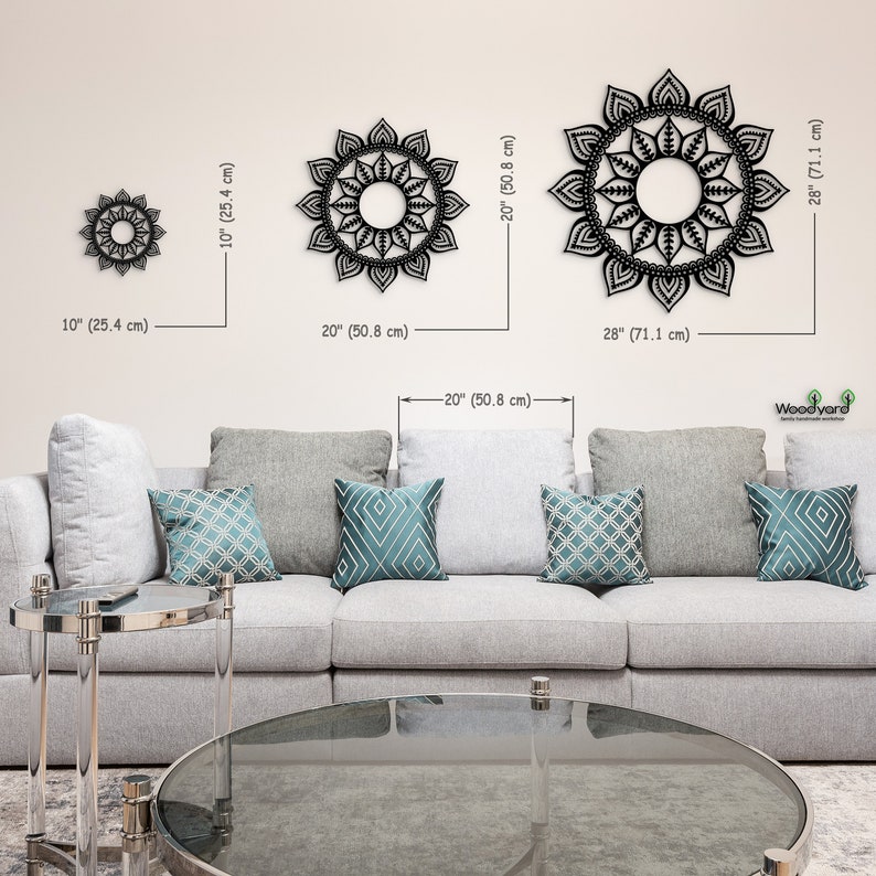 Wood Mandala Apartment Decor Mandala Flower Zen Wall Art Etsy