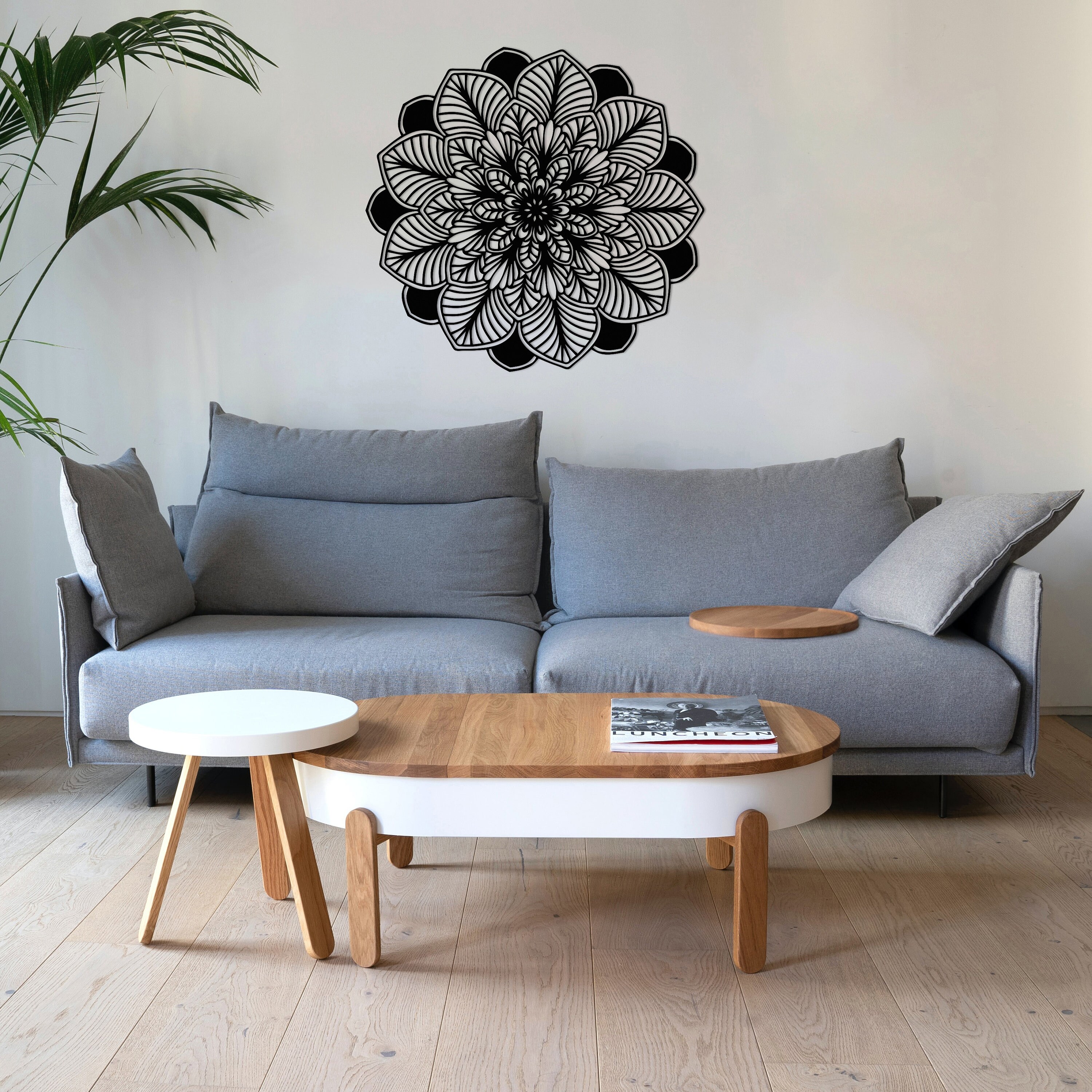 Personalized Mandala Flower wall sign with custom name or Etsy