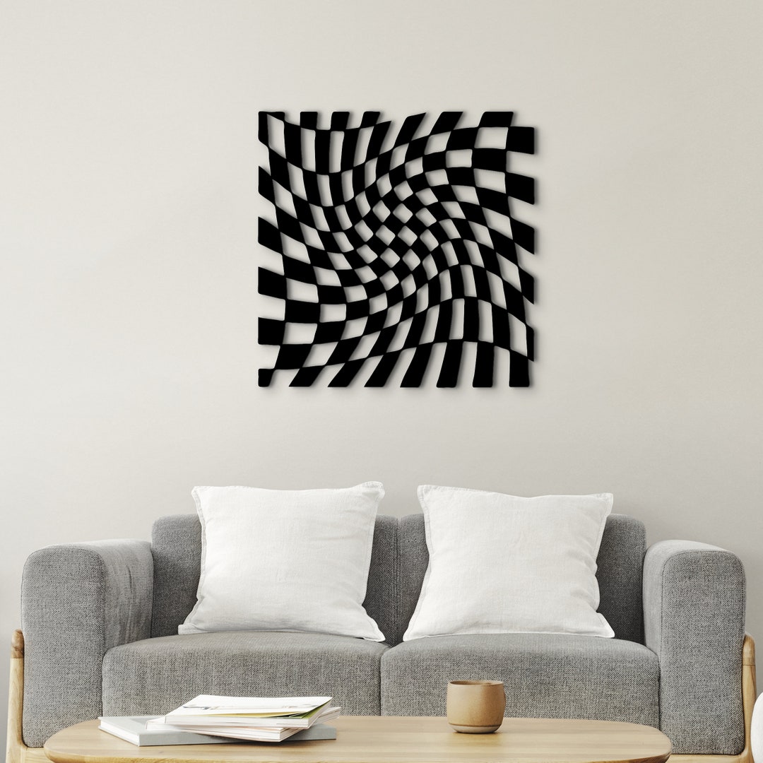 Black Wood Art Line Art Wood 3d Wood Decor Wood Wall Art Etsy