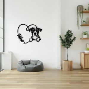Handmade Jack Russell Dog Portrait – Wood Wall Art