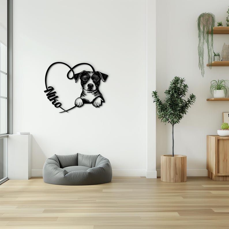 Handmade Jack Russell Dog Portrait – Wood Wall Art